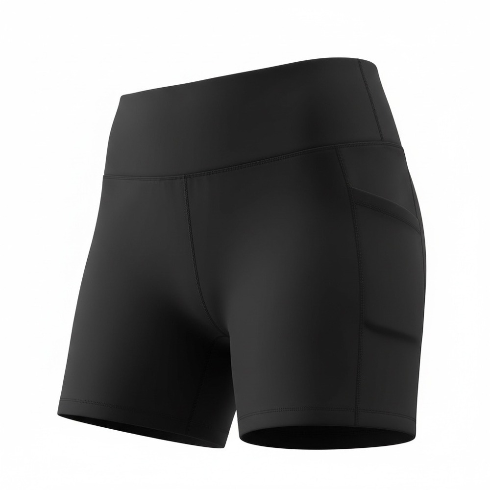 Yogalicious Lux Tribeca 5" Biker Shorts Women's XL Black High Waist Pockets Soft